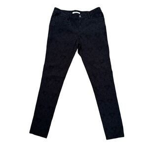 Derek Lam 10 Crosby Skinny Black Jeans Jacquard Floral Women’s Designer Jeans 4